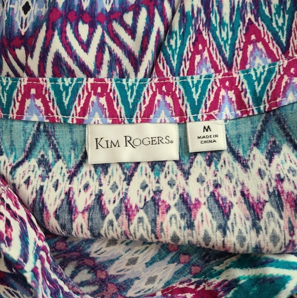(410) Kim Roger's Woman's Long Sleeve Blouse, Size: Medium Color:Multi-colored - Picture 7 of 13